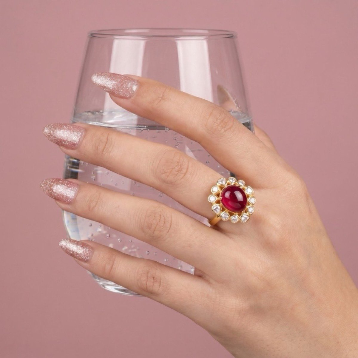 Macro ring layout with elegant reflections